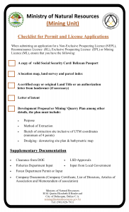 Mining Checklist For Permit And Licence Applications – Ministry Of ...