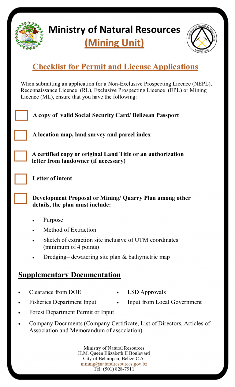 Mining Checklist For Permit And Licence Applications Ministry Of mining-checklist-for-permit-and-licence-applications-ministry-of